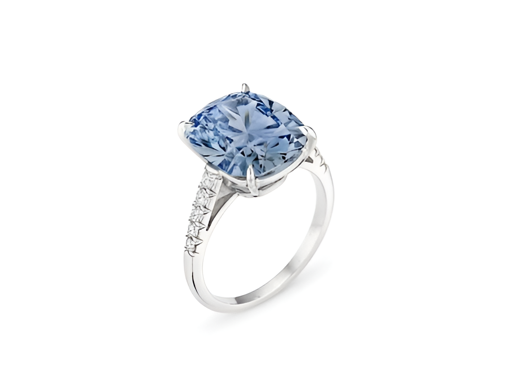 Christie's 5.72-Carat Fancy Blue Diamond Ring Fetches $8.8 Million