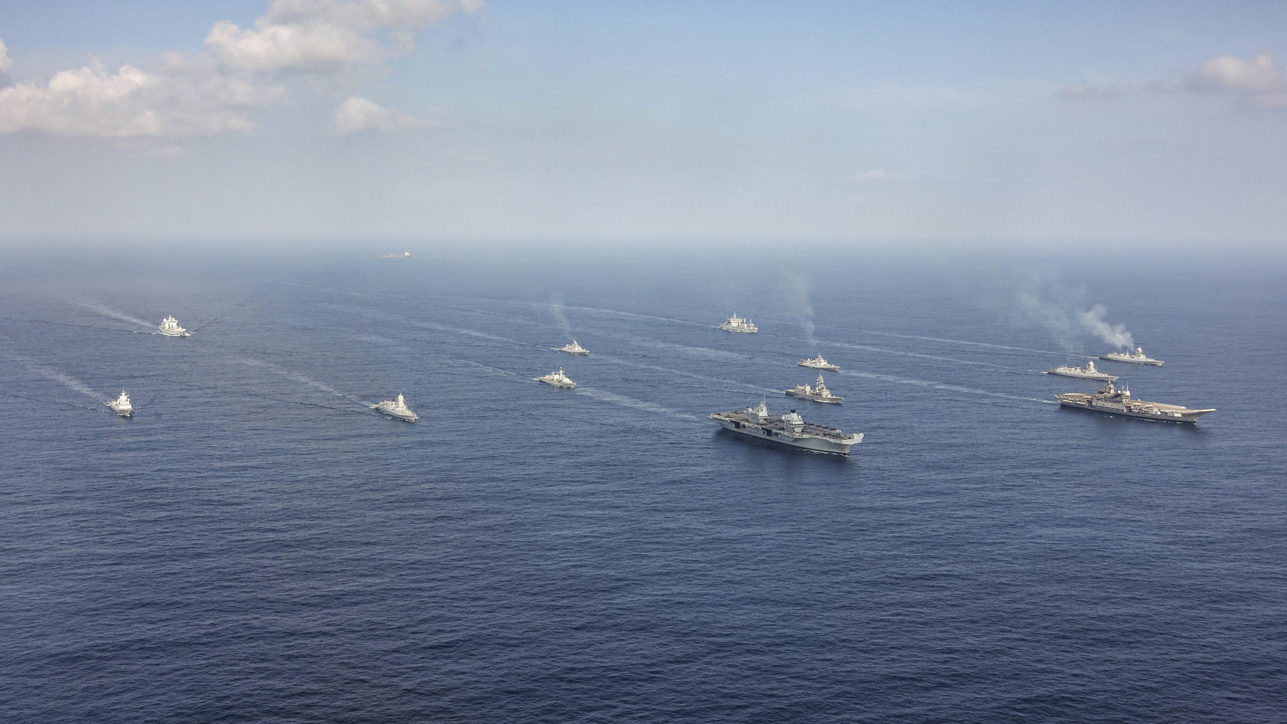 Naval Powerplay: India and UK Link Carriers Off Konkan Coast