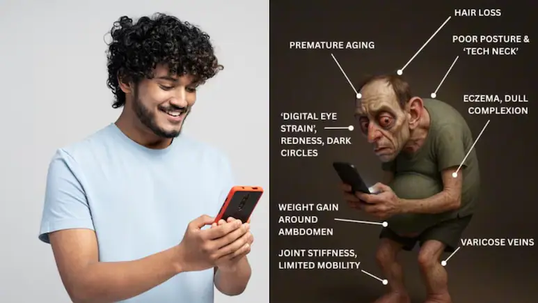 What will a Phone addict look like in 25 years? AI predicts Terrifying future!