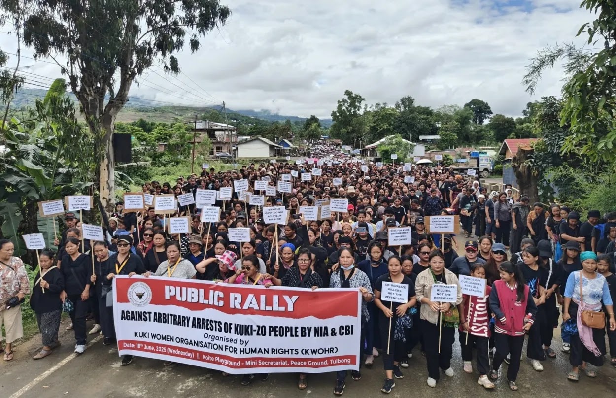 Kuki-Zo women protest in Manipur "State-backed persecution must end"