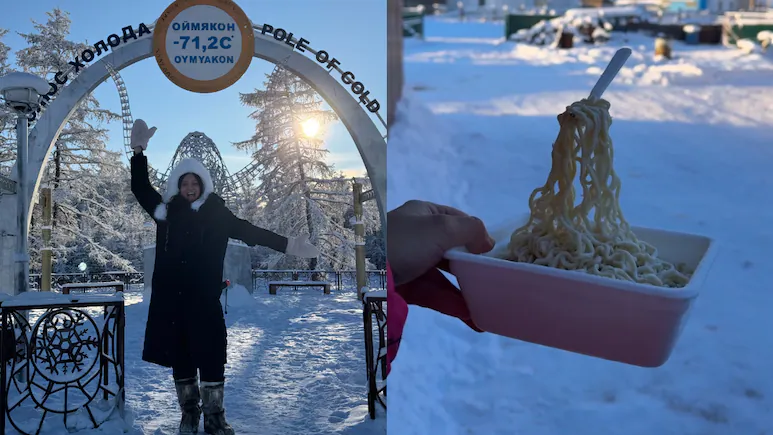 She survived the coldest place on Earth - during her period!