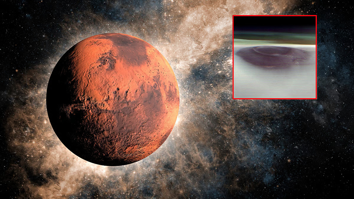 Mars Odyssey’s breathtaking shot shows Volcano rising above Martian clouds