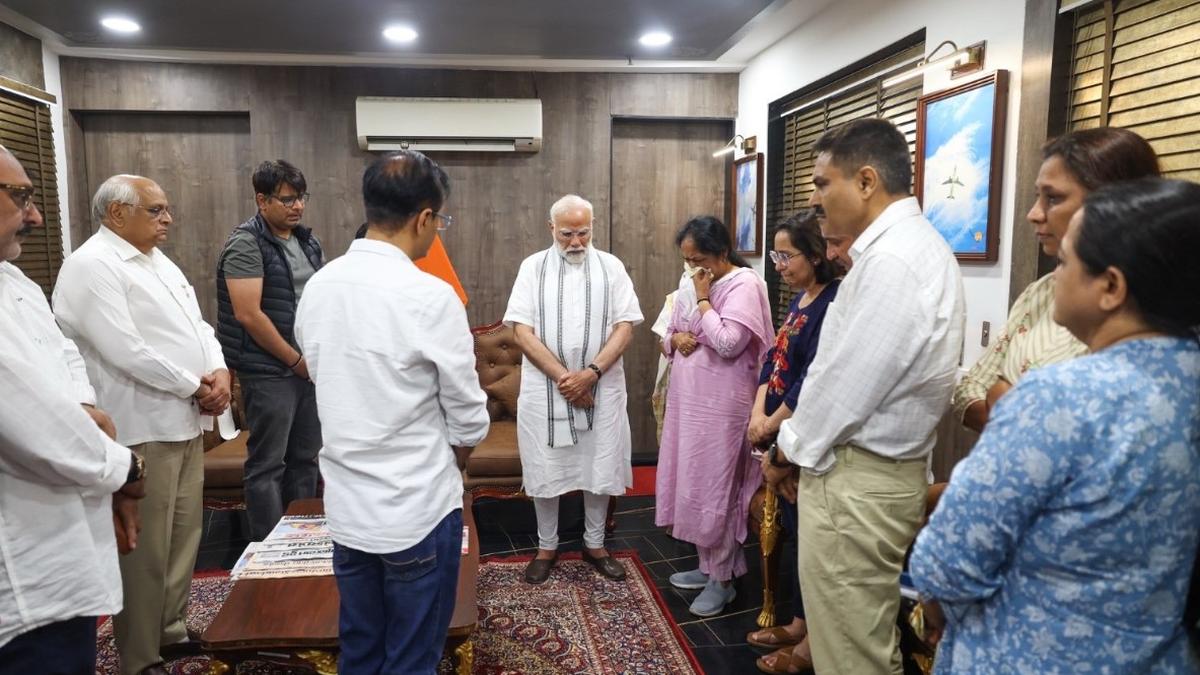 PM Modi breaks down: Meets Vijay Rupani's grieving family after Ahmedabad plane crash!