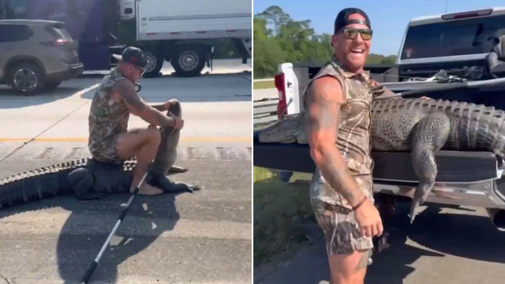 Another day in Florida- Man battles alligator with bare hands!