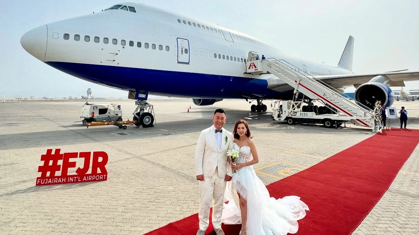 Aviation influencer Sam Chui weds mid‑air on Boeing 747!