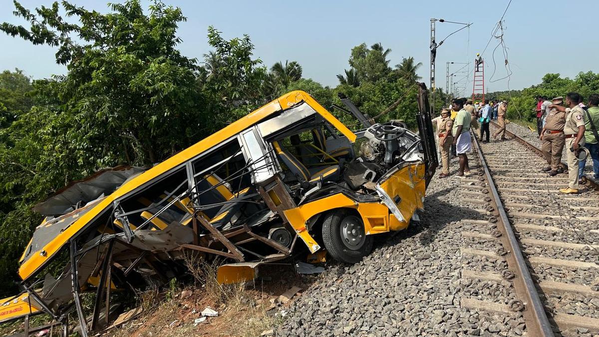 2 children killed as train hits school van!