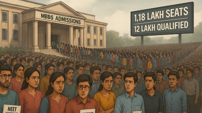 NEET 2025: 12 lakh qualify, only 1.18 lakh MBBS seats